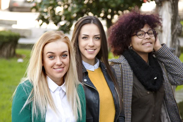 Grupp vänner på gatan — Stockfoto