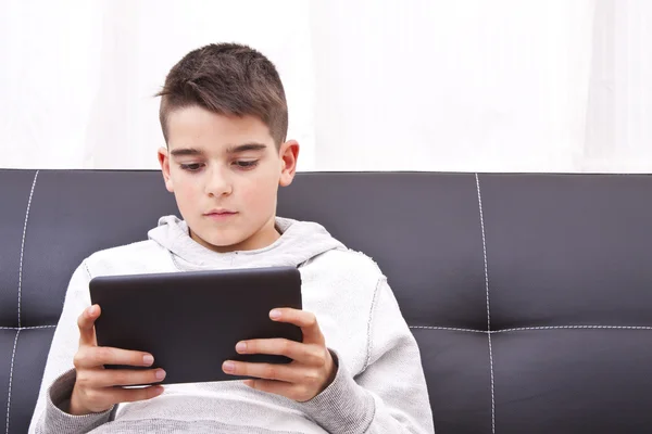 child with tablet