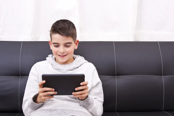 Child with tablet — Stock Photo, Image