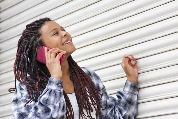 Girl with mobile — Stock Photo, Image