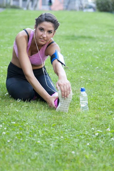 Woman fitness outdors — Stock Photo, Image