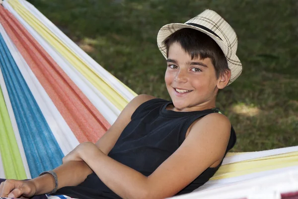 Child in the hammock — Stock Photo, Image