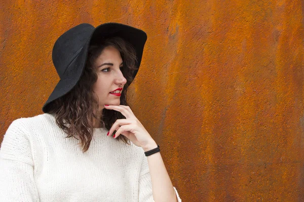 Girl with hat — Stock Photo, Image