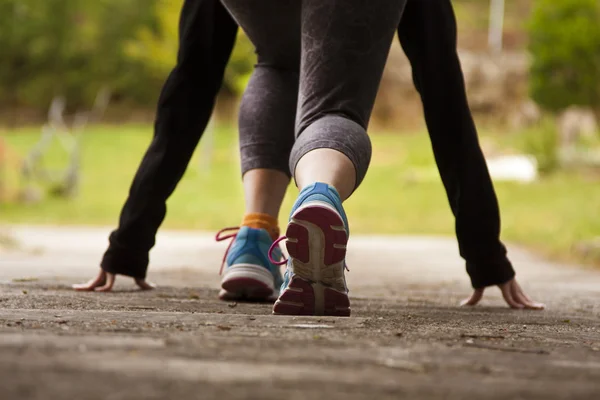 Runner feet outdoors — Stock Photo, Image