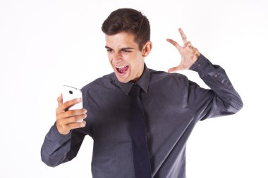 Beyaz üzerine izole iş adamı