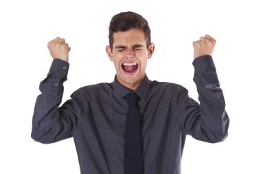 Beyaz üzerine izole iş adamı