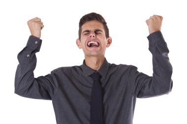 Beyaz üzerine izole iş adamı