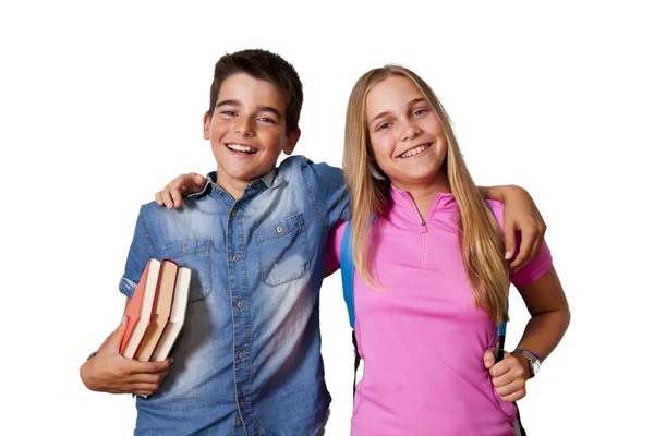 Jongen en meisje studenten — Stockfoto