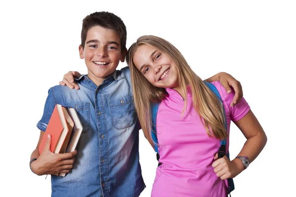 Jongen en meisje studenten — Stockfoto