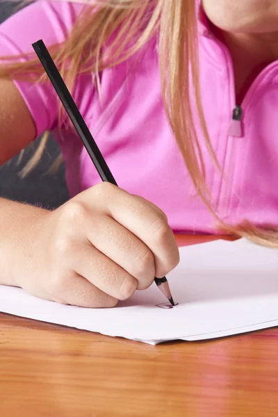 Studenta rękę pisania — Zdjęcie stockowe