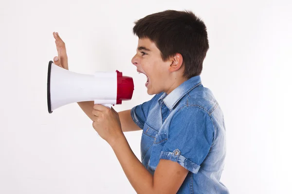 Menschen mit Megafon — Stockfoto