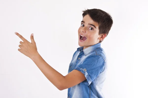 Niño en el fondo — Foto de Stock