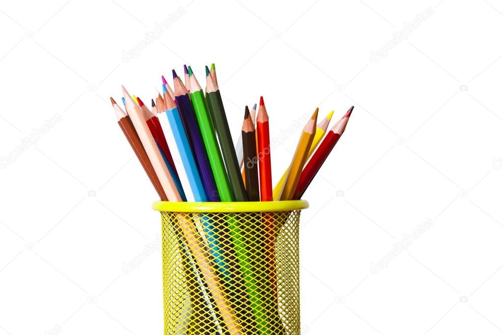 colored pencils with white 