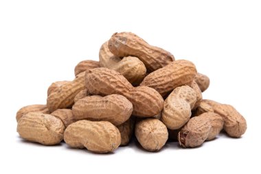 beyaz arkaplanda izole edilmiş yerfıstıkları