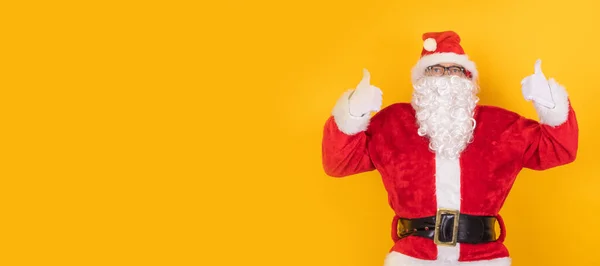 Santa Claus Isolado Fundo Cor Com Espaço Para Texto Anúncios — Fotografia de Stock