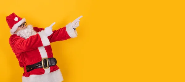 Santa Claus Απομονωμένο Έγχρωμο Φόντο Χώρο Για Διαφημίσεις Κειμένου Εμπορικών — Φωτογραφία Αρχείου