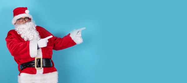 Santa Claus Apuntando Aislado Fondo — Foto de Stock