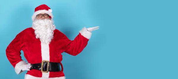 Santa Claus Apuntando Aislado Fondo — Foto de Stock