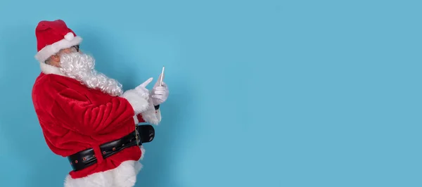 Babbo Natale Isolato Sfondo Con Telefono Cellulare — Foto Stock