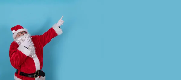 Santa Claus Isolated Background Pointing — Stock Photo, Image