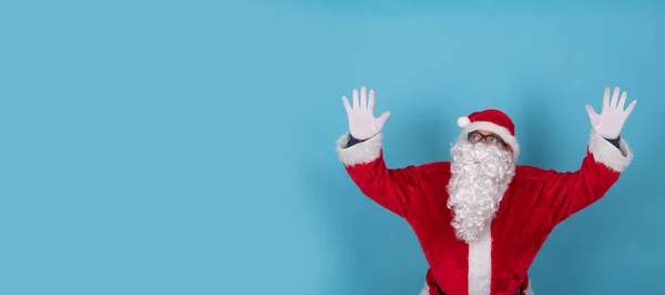 Santa Claus Aislado Fondo Señalando — Foto de Stock