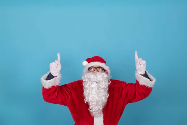 Santa Claus Aislado Fondo Señalando — Foto de Stock