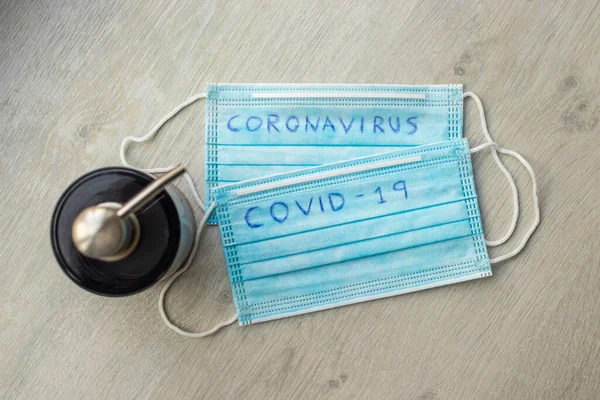 Máscara Sanitaria Gel Protección Contra Coronavirus —  Fotos de Stock