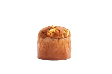 Noel panettone beyaz arkaplanda izole