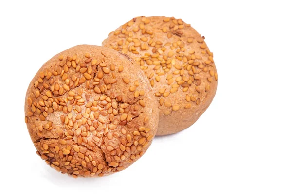 Biscuits Faits Maison Avec Des Graines Isolées Sur Fond Blanc — Photo