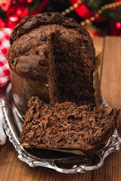 Natale Tipico Panettone Cioccolato Fresco — Foto Stock