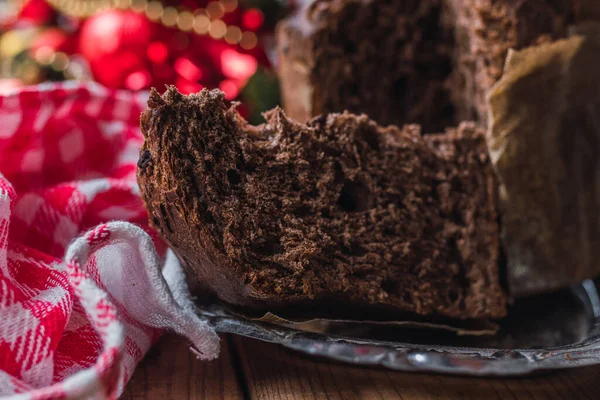 Natale Tipico Panettone Cioccolato Fresco — Foto Stock