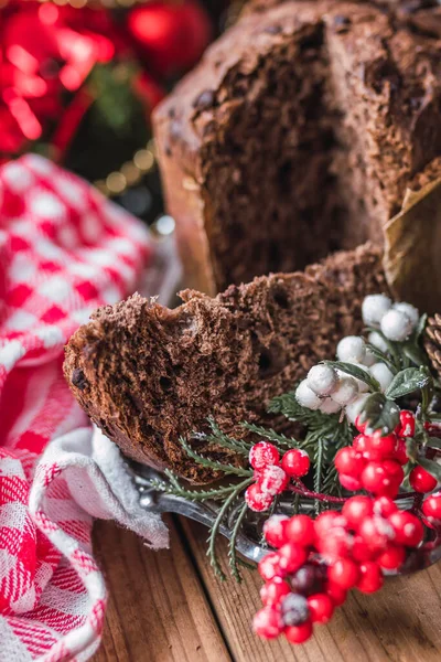 Natale Tipico Panettone Cioccolato Fresco — Foto Stock