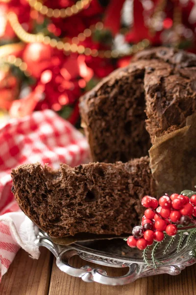 Natale Tipico Panettone Cioccolato Fresco — Foto Stock