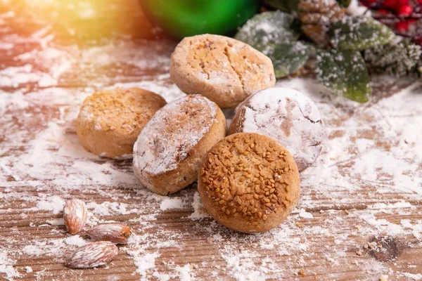 Biscotti Natale Polvoroni Marzapane — Foto Stock