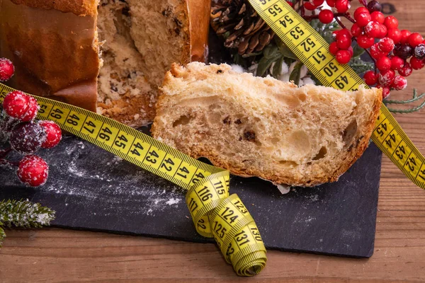 Doces Natal Tradicionais Sobremesas Com Fita Métrica — Fotografia de Stock