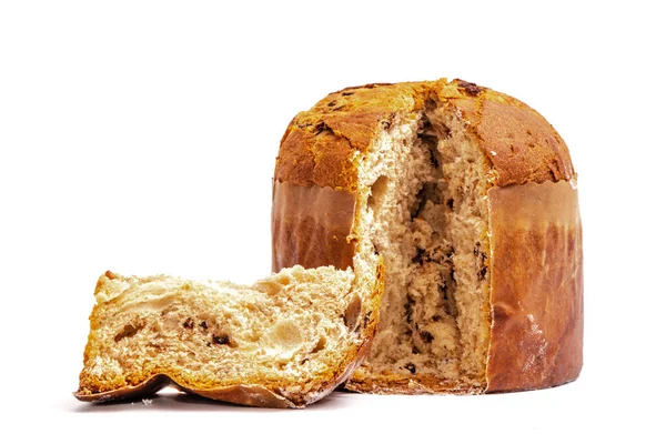 Panettone Noël Isolé Sur Fond Blanc — Photo