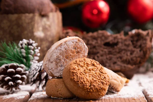 Polvoroni Mantecado Tipici Spagnoli Natale — Foto Stock
