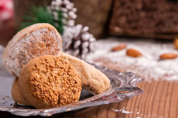 Polvorones Mantecados Espagnols Typiques Noël — Photo