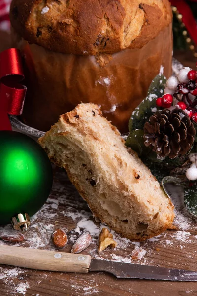 Dolci Dolci Tipici Natalizi Panettone — Foto Stock