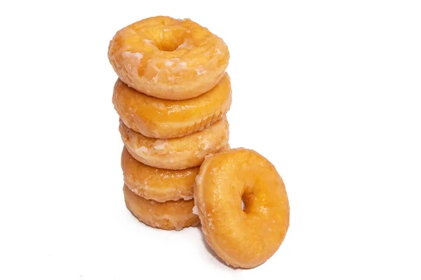 Donuts Icing Sugar Stacked White Background — Stock Photo, Image