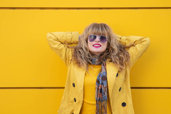 elegant woman enjoying in the city