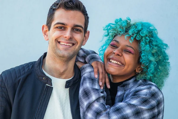 Portrait Couple Heureux Souriant — Photo