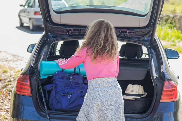 Car Trunk Travel Adventure Luggage — Stock Photo, Image