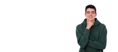 İzole edilmiş genç ya da öğrenci portresi