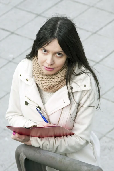 Girl in college — Stock Photo, Image