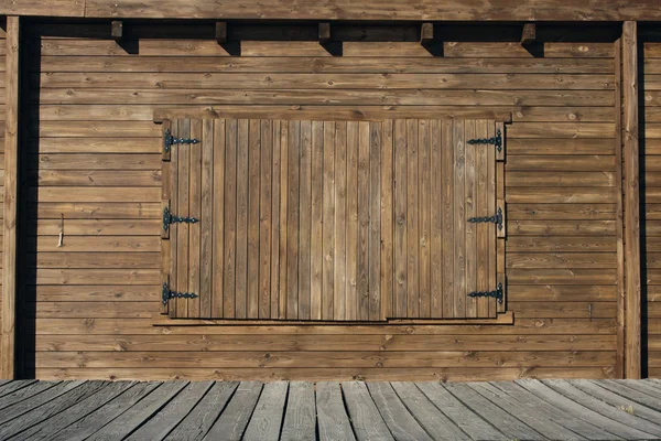 Antecedentes e palco de madeira — Fotografia de Stock
