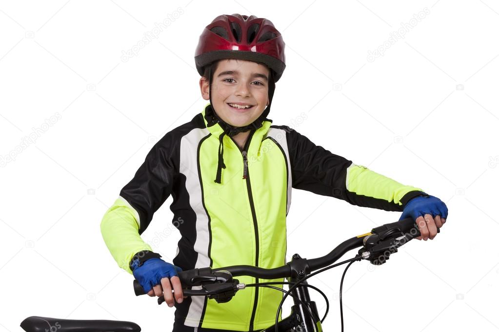 Bicyclist isolated