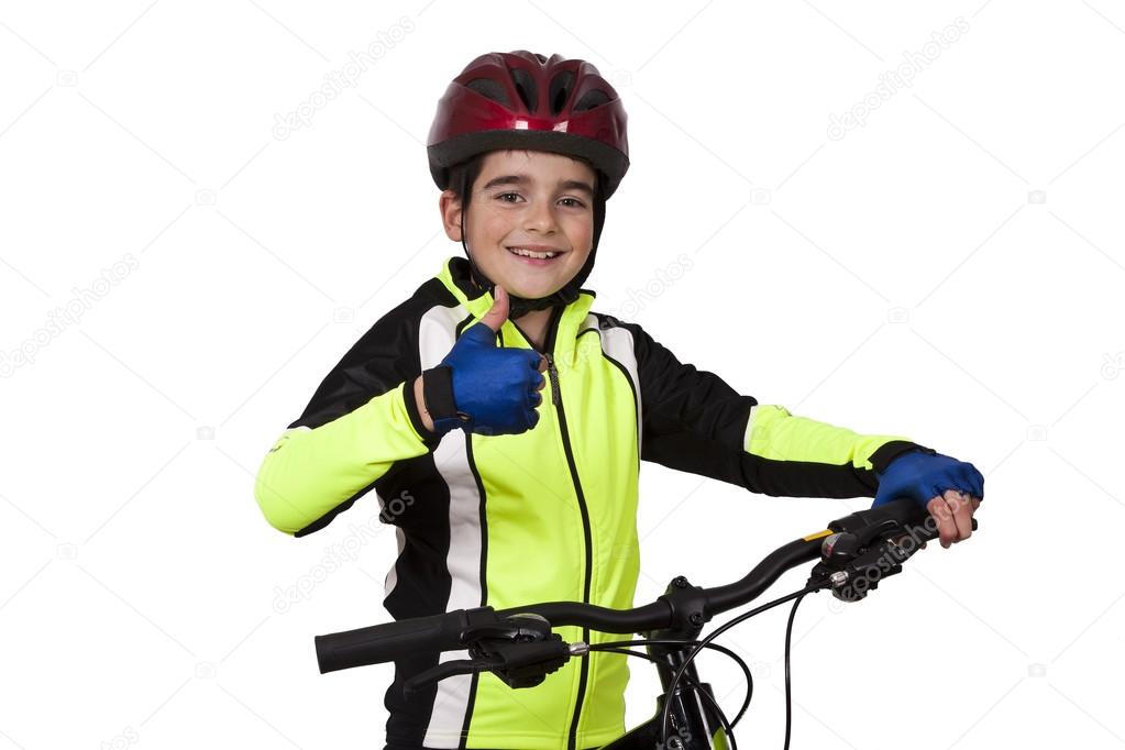 Bicyclist isolated