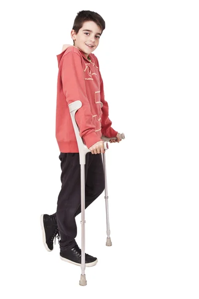 Child with crutches — Stock Photo, Image