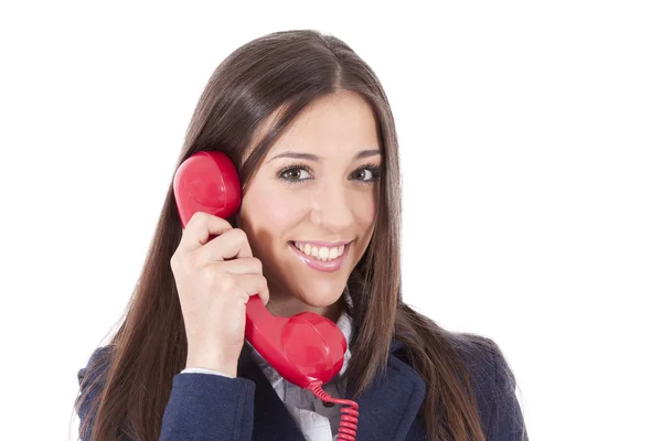 Teléfono, mujer de negocios — Foto de Stock